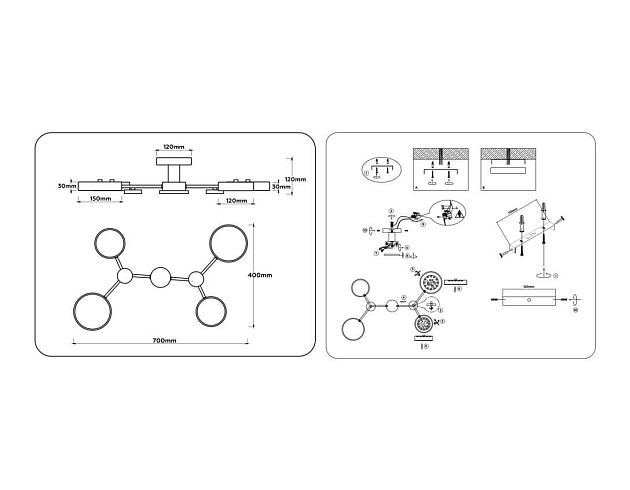 Люстра на штанге Ambrella light COMFORT FL4858 Фото № 6