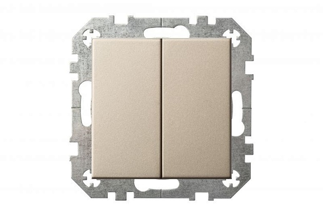 Выключатель двухклавишный Liregus Epsilon шампань 28-3002 Фото № 5
