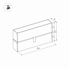Трековый светодиодный светильник для магнитного шинопровода Arlight Mag-Flat-Fold-45-S205-6W Day4000 026988 2
