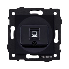 Розетка Ethernet RJ45 Cat.5, черный Kollinger REA-016BK для Aspekt, Eleganz, Reflex