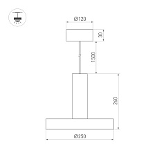 Подвесной светодиодный светильник Arlight SP-Eric-R250-8W Warm3000 035924 1