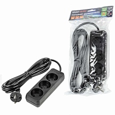 Удлинитель Uniel Ultra 3гн х 3м б/з S-CU3-3 Black UL-00009983 1