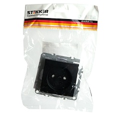 Розетка 2P Stekker Эрна черный PST10-9109-03 49153 3