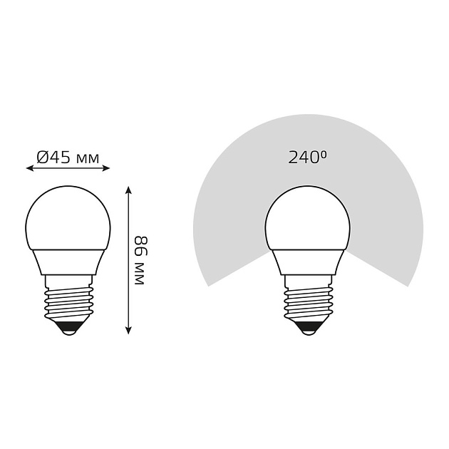 Лампа светодиодная Gauss E27 12W 3000K матовая 53212 Фото № 3