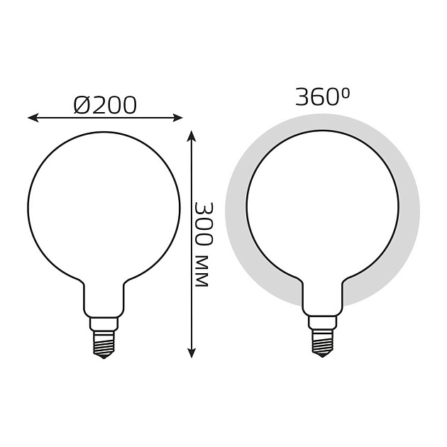 Лампа светодиодная филаментная диммируемая Gauss E27 14W 4100К матовая 153202214-D фото 2