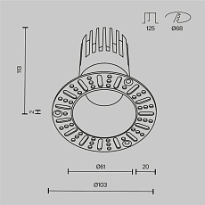 Встраиваемый светильник Maytoni Technical Dip DL122-15W-2.7K-TRS-W 1