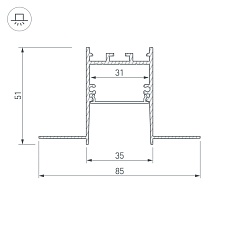 Профиль Arlight SL-Comfort32-Fantom-2000 Anod 033276 1