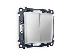 Комплект механизма 2-кл выключателя AMBRELLA VOLT ALFA Серебро глянец QUANT (AP4030, VM115) MA403010