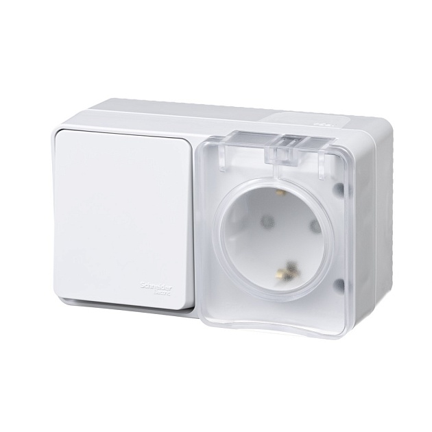 Блок розетка-выключатель Systeme Electric AtlasDesign белый ATN540170 Фото № 1