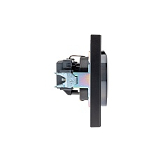 Розетка STRONG 1-ая с/з с/у, со шторками и крышкой 16А антрацит KRANZ KR-78-0702-5 4