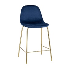 Полубарный стул Stool Group Валенсия велюр синий золотые ножки CC-91003B HLR-64