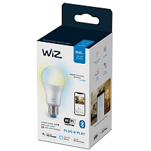 Лампа светодиодная диммируемая WiZ E27 8W 2700-6500K матовая Wi-Fi BLE 60W A60E27927-65TW1PF/6 929002383502 3