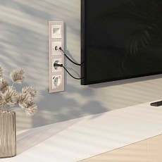 Накладка Werkel для двойной розетки Еthernet RJ-45 перламутровый рифленый W1191113 4690389161124 2