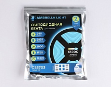 Светодиодная лента Ambrella Light 24W/m 240LED/m 2835SMD холодный белый 5M GS3703 3