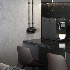 Выключатель двухклавишный на 4 положения Werkel Vintage черный матовый/хром W5822051 4690389183164 3