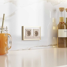 Рамка Werkel Baguette на 2 поста айвори/латунь W0022851 4690389185748 4