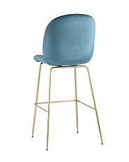 Барный стул Stool Group Турин со спинкой велюр маренго золотые ножки 8329C VELVET BLUE 4