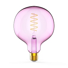 Лампа светодиодная диммируемая филаментная Gauss E27 5W 1800K розовая 1011802105 5