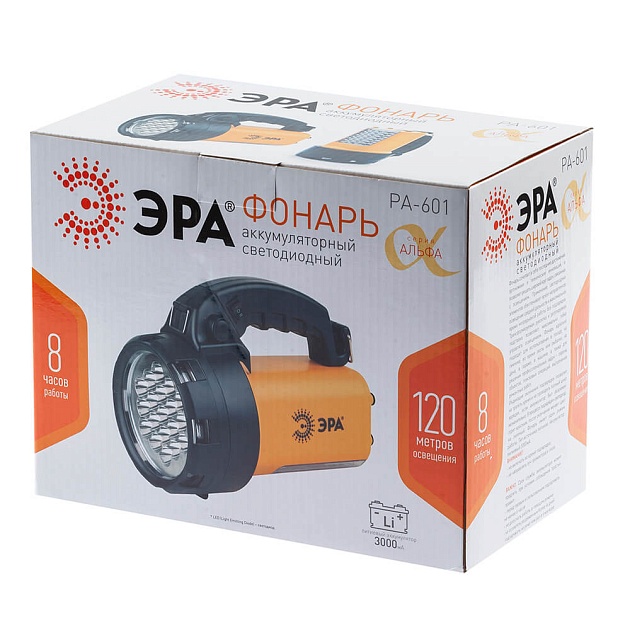 Фонарь-прожектор светодиодный ЭРА аккумуляторный 225х133 320 лм PA-601 Б0031036 Фото № 8