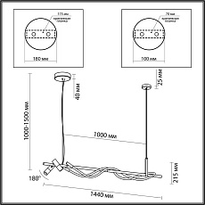 Подвесная светодиодная люстра Odeon Light Corda 4397/30L 3