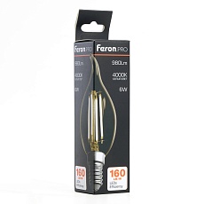 Лампа светодиодная Feron.PRO LB-1216 Свеча на ветру E14 6W 175-265V 4000K 51263 2