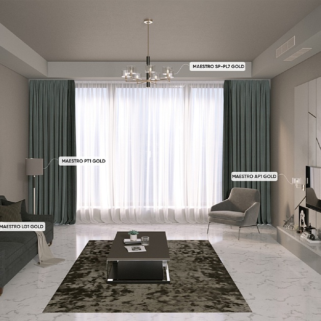 Подвесная люстра Crystal Lux Maestro SP-PL7 Gold Фото № 3