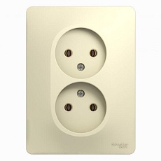 Розетка двойная 2К Systeme Electric Glossa 16A 250V бежевая GSL000220