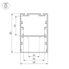 Профиль Arlight ARH-LINE-6085-2000 BLACK 018681 1