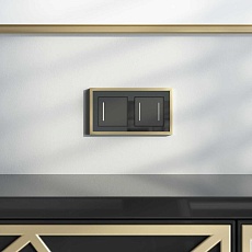 Рамка Werkel Baguette на 2 поста черный/латунь W0022852 4690389185786 3