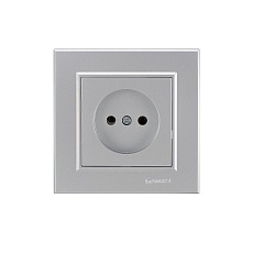 Розетка Makel 1-м СП Karea 10А IP20 б/з сереб. 56065022
