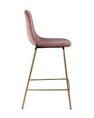 Полубарный стул Stool Group Валенсия велюр розовый золотые ножки CC-91003B HLR-44 2