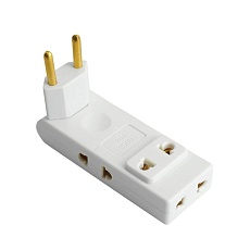 Разветвитель сетевой 4-местный б/з Stekker ADP10-24-21, 250В, 10A, белый 50069