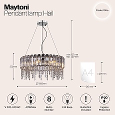 Подвесная люстра Maytoni Hail MOD097PL-08CH 1
