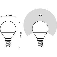 Лампа светодиодная Gauss E14 9.5W 6500K матовая 105101310 1