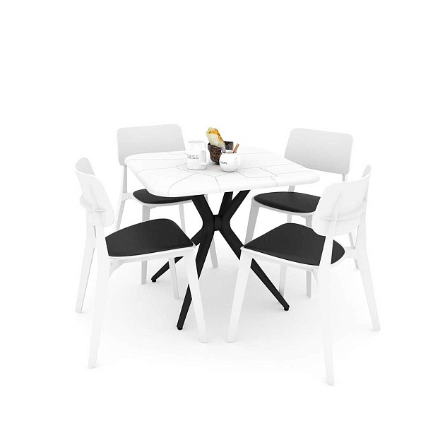 Обеденная группа Sheffilton SHT-DS135 белый/черный 1082182301 Фото № 1
