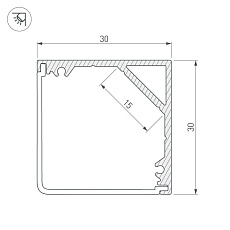 Профиль Arlight SL-KANT-H30-2000 ANOD 019333 3