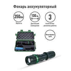 Ручной светодиодный фонарь Ultraflash Accu Profi аккумуляторный 130х36 250 лм E142  12187 2