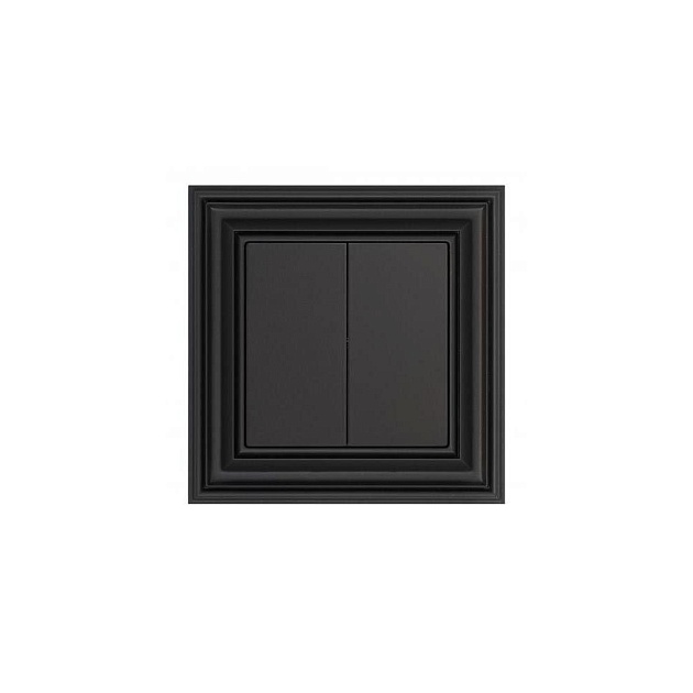Выключатель двухклавишный Liregus Retro черный матовый 29-207 Фото № 1