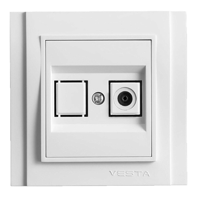 ТВ-розетка Vesta-Electric Verona белый FRZTV020101BEL Фото № 1