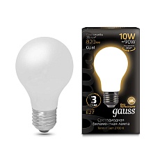 Лампа светодиодная филаментная Gauss E27 10W 2700К матовая 102202110 3