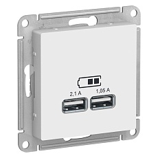 Розетка 2хUSB Schneider Electric AtlasDesign Type A+A белая ATN000133