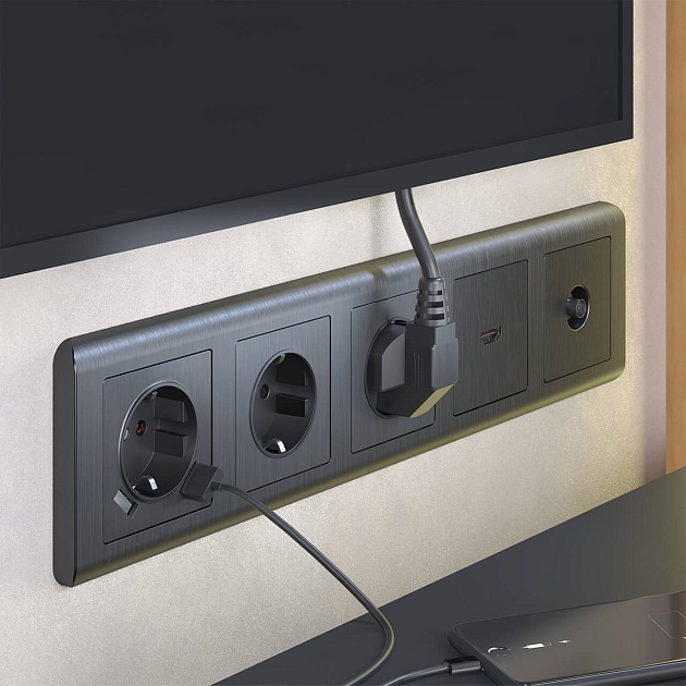 ТВ-розетка оконечная Werkel графит рифленый W1183004 4690389158681 изображение 4 ТВ-розетка оконечная Werkel графит рифленый W1183004 4690389158681 Фото № 4