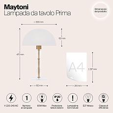Настольная лампа Maytoni Prima Z034TL-01BZ 1