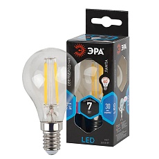 Лампа светодиодная филаментная ЭРА E14 7W 4000K прозрачная F-LED P45-7W-840-E14 Б0027947 1