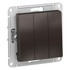 Выключатель 3-клавишный Systeme Electric AtlasDesign Мокко ATN000631