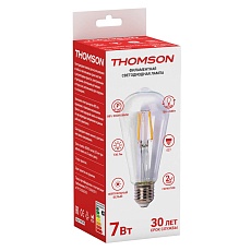 Лампа светодиодная филаментная Thomson E27 7W 4500K прямосторонняя трубчатая прозрачная TH-B2106 1