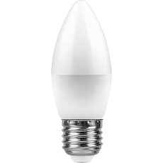 Лампа светодиодная Feron E27 7W 2700K Свеча Матовая LB-97 25758 1