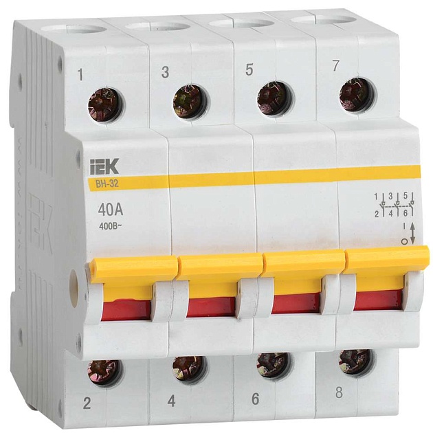 KARAT Выключатель нагрузки (мини-рубильник) ВН-32 4P 40А IEK MNV10-4-040 Фото № 1