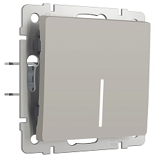 Выключатель одноклавишный проходной с подсветкой (дымчатый) W1212104/ a069450