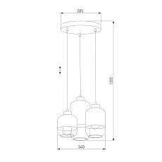 Подвесная люстра TK Lighting 3357 Marco Silver 1